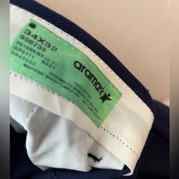 Aramark Navy Blue Work Pants Size 34x32 - Picture 4 of 5